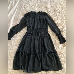 Navy blue long sleeve, patterned dress, Taylor dresses, women’s size 4